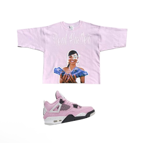"real hustler" boxy oversize crop tee