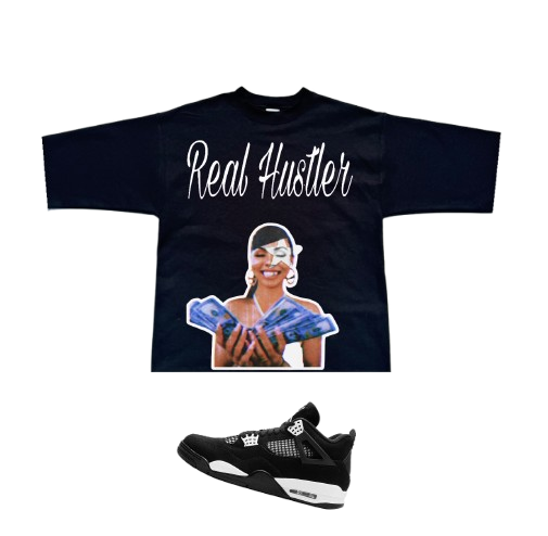 "real hustler" boxy oversize crop tee