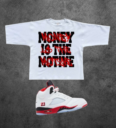 WHITE "Money Is the Motive" Crop Tee