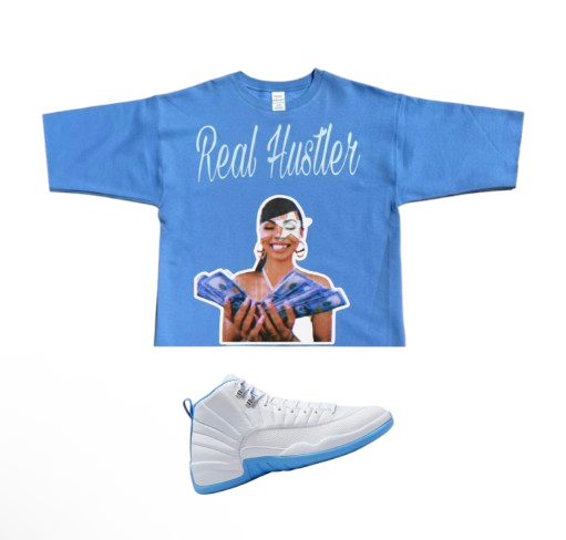 "real hustler" boxy oversize crop tee