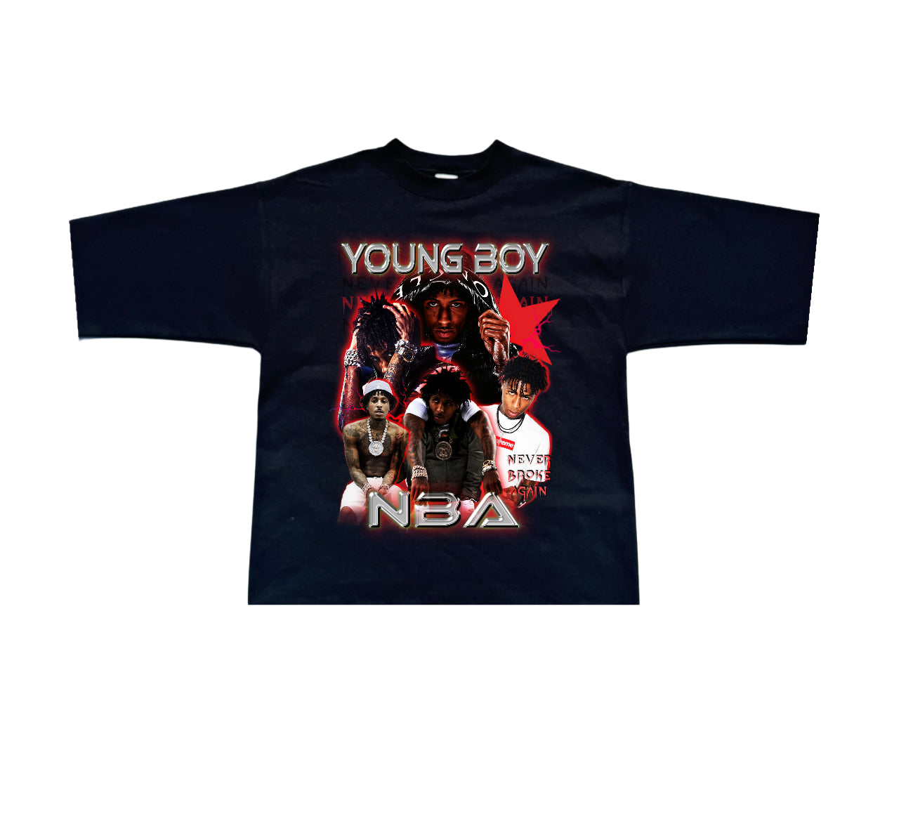 NBA YoungBoy boxy oversize crop tee