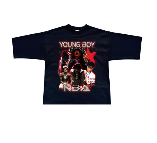 NBA YoungBoy boxy oversize crop tee