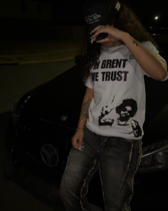 "in brent we trust" heavy weight tee