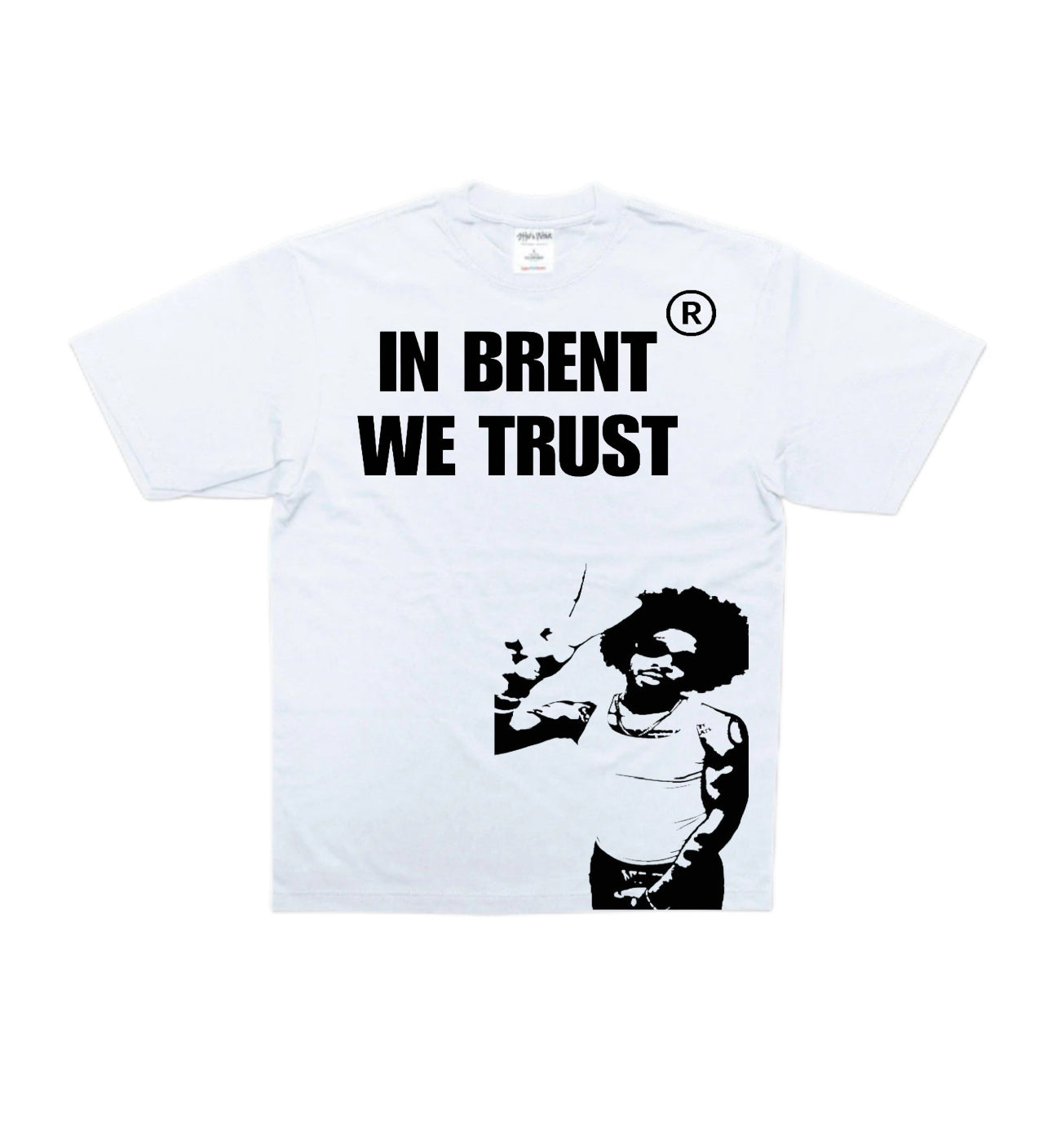 "in brent we trust" heavy weight tee