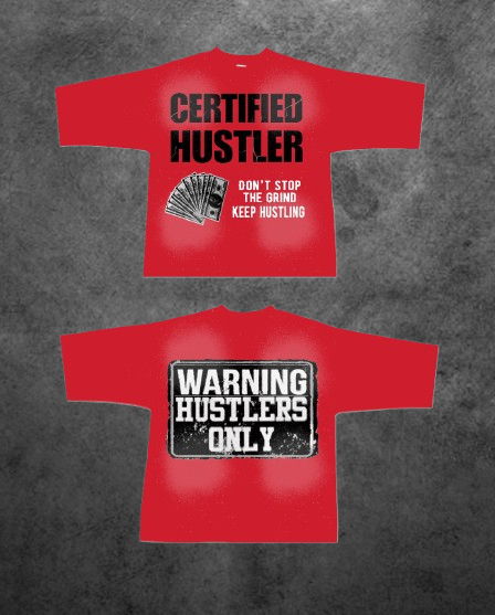 RED AND BLACK Certified Hustler Crop Tee