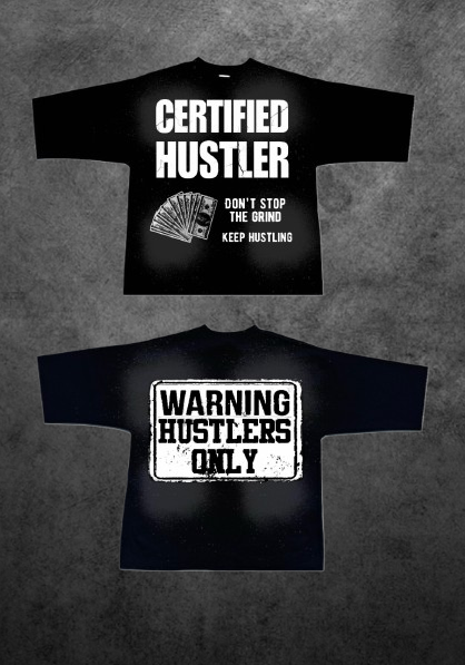 BLACK AND WHITE Certified Hustler Crop Tee