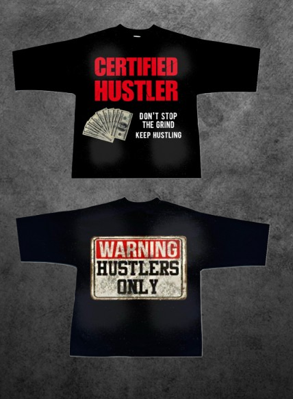 BLACK AND RED Certified Hustler Crop Tee