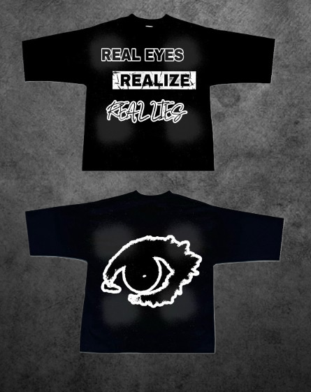 BLACK AND WHITE "Real Eyes Realize Real Lies" Crop Tee